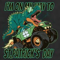 Im On My Way To St Patricks Day Dinosaur Golf Towel