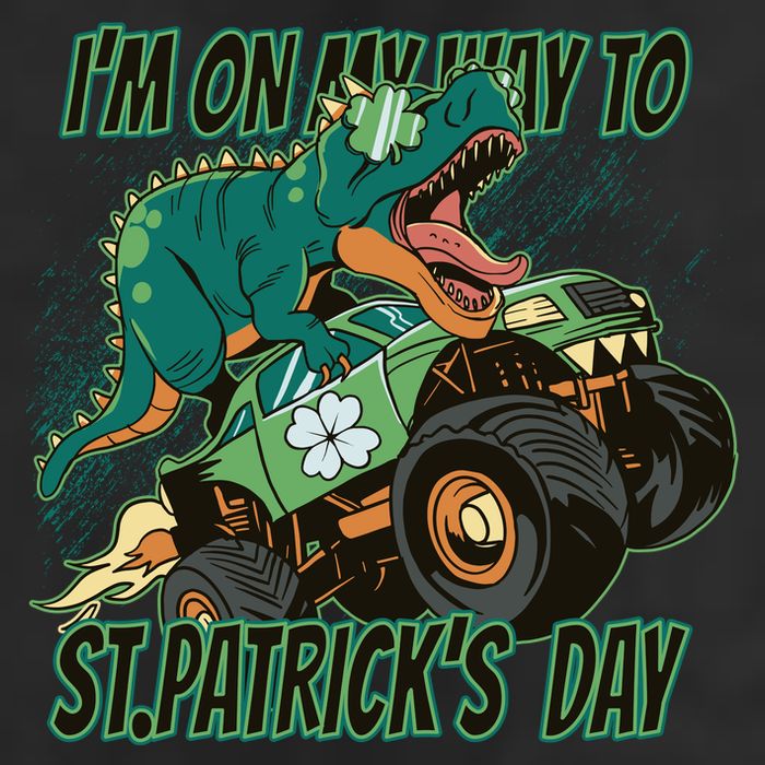 Im On My Way To St Patricks Day Dinosaur Golf Towel