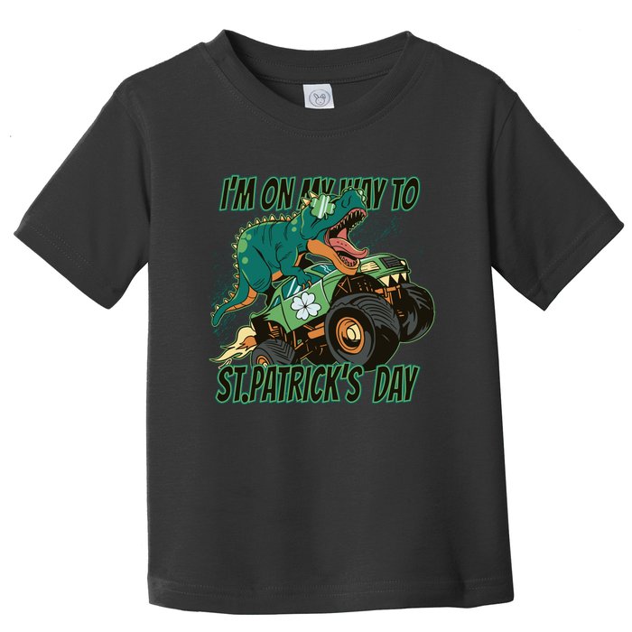 Im On My Way To St Patricks Day Dinosaur Toddler T-Shirt