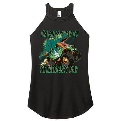 Im On My Way To St Patricks Day Dinosaur Women's Perfect Tri Rocker Tank