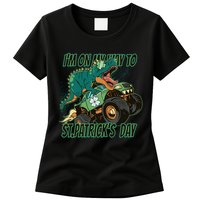 Im On My Way To St Patricks Day Dinosaur Womens T-Shirt