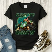 Im On My Way To St Patricks Day Dinosaur Womens T-Shirt