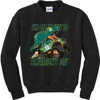 Im On My Way To St Patricks Day Dinosaur Kids Sweatshirt