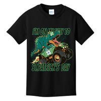 Im On My Way To St Patricks Day Dinosaur Kids T-Shirt