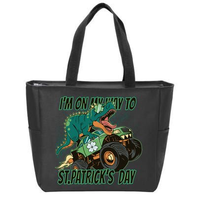 Im On My Way To St Patricks Day Dinosaur Zip Tote Bag