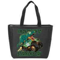 Im On My Way To St Patricks Day Dinosaur Zip Tote Bag