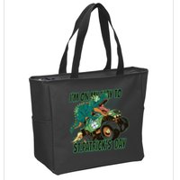 Im On My Way To St Patricks Day Dinosaur Zip Tote Bag