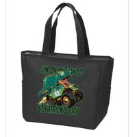 Im On My Way To St Patricks Day Dinosaur Zip Tote Bag