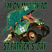 Im On My Way To St Patricks Day Dinosaur Vector Backpack
