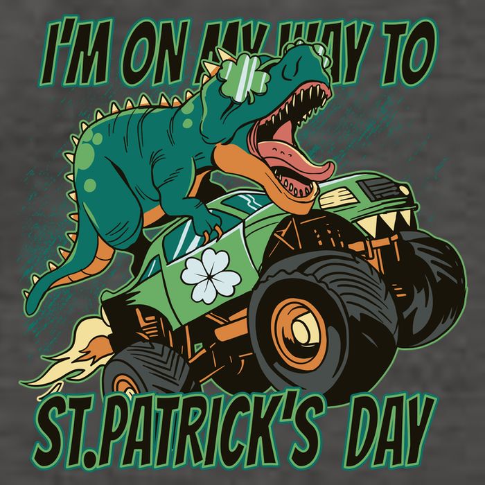 Im On My Way To St Patricks Day Dinosaur Vector Backpack