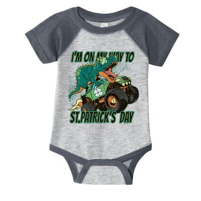 Im On My Way To St Patricks Day Dinosaur Infant Baby Jersey Bodysuit