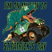 Im On My Way To St Patricks Day Dinosaur Infant Baby Jersey Bodysuit