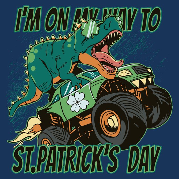 Im On My Way To St Patricks Day Dinosaur Infant Baby Jersey Bodysuit