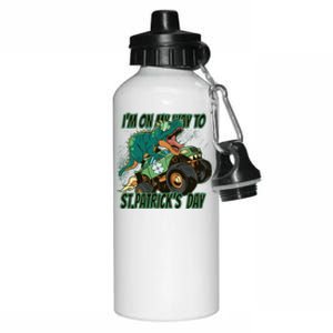 Im On My Way To St Patricks Day Dinosaur Aluminum Water Bottle