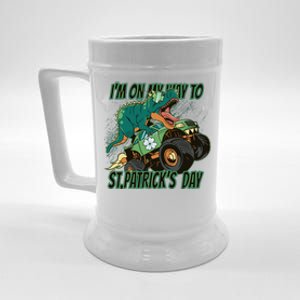 Im On My Way To St Patricks Day Dinosaur Beer Stein