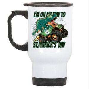 Im On My Way To St Patricks Day Dinosaur Stainless Steel Travel Mug