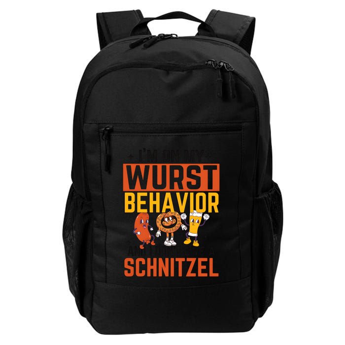 IM On My Wurst Behavior I DonT Give A Schnitzel Funny Oktoberfest Backpack
