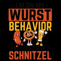 IM On My Wurst Behavior I DonT Give A Schnitzel Funny Oktoberfest Drawstring Bag