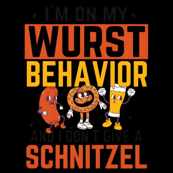 IM On My Wurst Behavior I DonT Give A Schnitzel Funny Oktoberfest Drawstring Bag