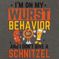 IM On My Wurst Behavior I DonT Give A Schnitzel Funny Oktoberfest Cotton Canvas Backpack
