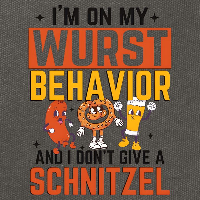 IM On My Wurst Behavior I DonT Give A Schnitzel Funny Oktoberfest Cotton Canvas Backpack