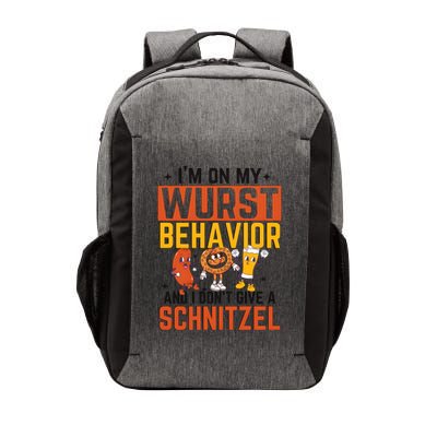IM On My Wurst Behavior I DonT Give A Schnitzel Funny Oktoberfest Vector Backpack