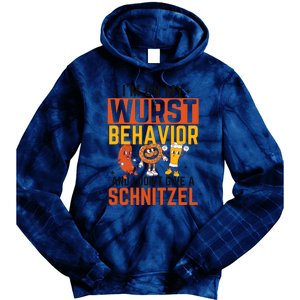 IM On My Wurst Behavior I DonT Give A Schnitzel Funny Oktoberfest Tie Dye Hoodie