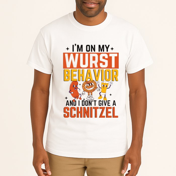 IM On My Wurst Behavior I DonT Give A Schnitzel Funny Oktoberfest Tall T-Shirt