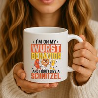 IM On My Wurst Behavior I DonT Give A Schnitzel Funny Oktoberfest Mug