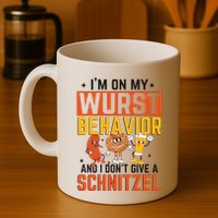 IM On My Wurst Behavior I DonT Give A Schnitzel Funny Oktoberfest Mug