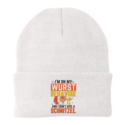 IM On My Wurst Behavior I DonT Give A Schnitzel Funny Oktoberfest Beanie