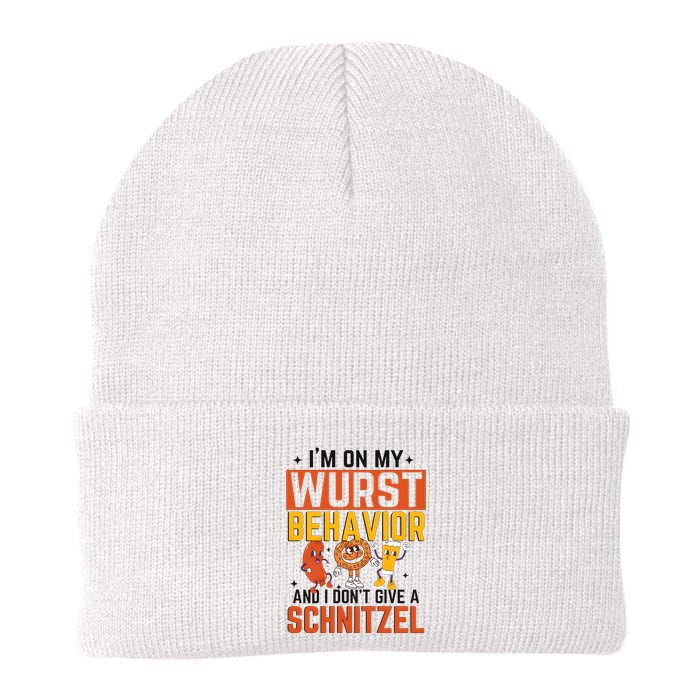 IM On My Wurst Behavior I DonT Give A Schnitzel Funny Oktoberfest Beanie