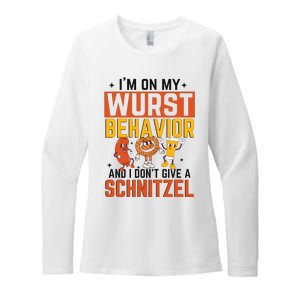 IM On My Wurst Behavior I DonT Give A Schnitzel Funny Oktoberfest Womens CVC Long Sleeve Shirt