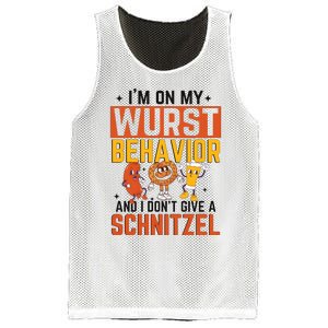 IM On My Wurst Behavior I DonT Give A Schnitzel Funny Oktoberfest Mesh Reversible Basketball Jersey Tank