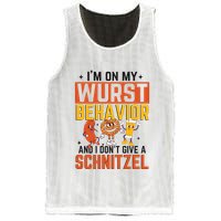 IM On My Wurst Behavior I DonT Give A Schnitzel Funny Oktoberfest Mesh Reversible Basketball Jersey Tank