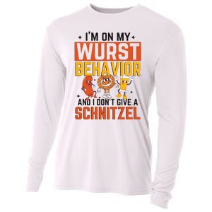 IM On My Wurst Behavior I DonT Give A Schnitzel Funny Oktoberfest Cooling Performance Long Sleeve Crew