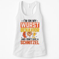 IM On My Wurst Behavior I DonT Give A Schnitzel Funny Oktoberfest Womens Tank Top