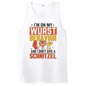 IM On My Wurst Behavior I DonT Give A Schnitzel Funny Oktoberfest PosiCharge Competitor Tank