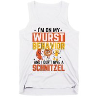 IM On My Wurst Behavior I DonT Give A Schnitzel Funny Oktoberfest Tank Top