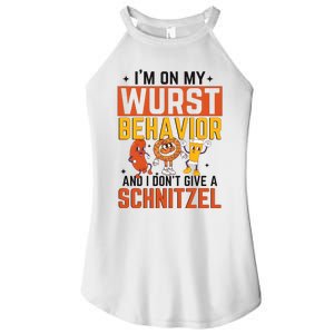 IM On My Wurst Behavior I DonT Give A Schnitzel Funny Oktoberfest Women's Perfect Tri Rocker Tank