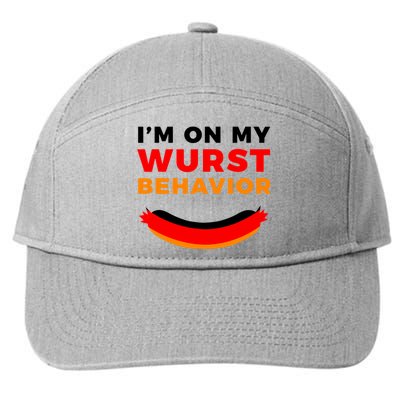 Im On My Wurst Behavior Funny German Oktoberfest 7-Panel Snapback Hat