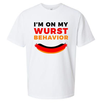 Im On My Wurst Behavior Funny German Oktoberfest Sueded Cloud Jersey T-Shirt