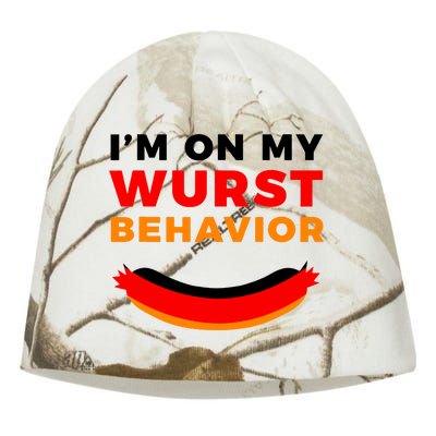 Im On My Wurst Behavior Funny German Oktoberfest Kati - Camo Knit Beanie