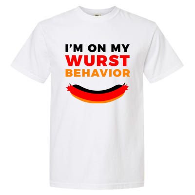 Im On My Wurst Behavior Funny German Oktoberfest Garment-Dyed Heavyweight T-Shirt