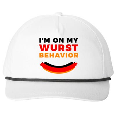 Im On My Wurst Behavior Funny German Oktoberfest Snapback Five-Panel Rope Hat