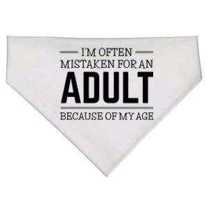 Im Often Mistaken For An Adult Because Of My Age Funny Birthday Gift USA-Made Doggie Bandana