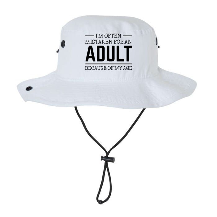 Im Often Mistaken For An Adult Because Of My Age Funny Birthday Gift Legacy Cool Fit Booney Bucket Hat