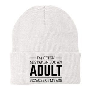 Im Often Mistaken For An Adult Because Of My Age Funny Birthday Gift Knit Cap Winter Beanie