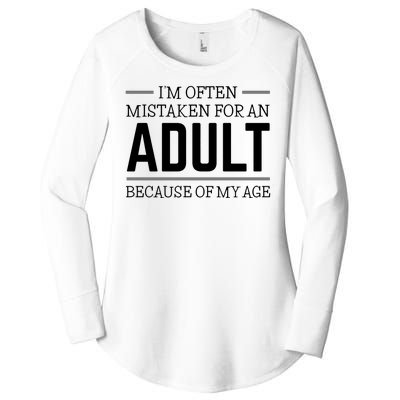 Im Often Mistaken For An Adult Because Of My Age Funny Birthday Gift Women's Perfect Tri Tunic Long Sleeve Shirt