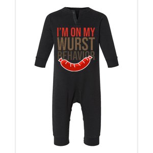 Im On My Wurst Behavior Oktoberfest Infant Fleece One Piece